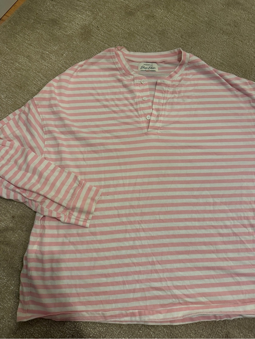 Eleven Eleven Long Sleeve Striped Henley